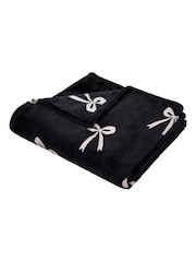 Fusion Black Bows Fleece Throw - Image 4 of 5
