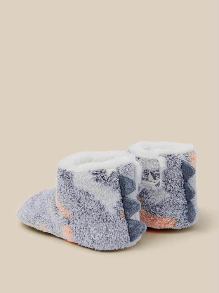 Monsoon Glow In The Dark Fluffy Dino Boot Slippers - Attēls 2 no 3