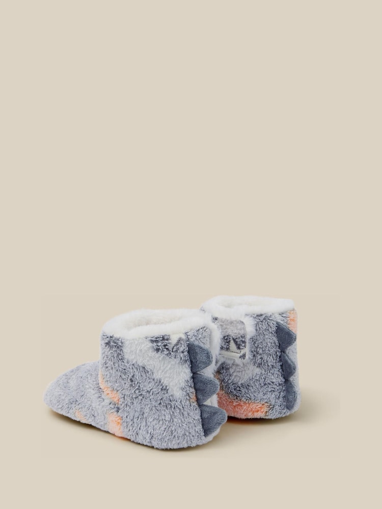 Monsoon Glow In The Dark Fluffy Dino Boot Slippers - Attēls 3 no 3