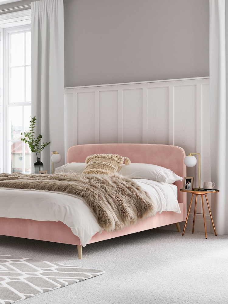 Pink Blush Opulent Velvet Matson Upholstered Bed Frame - Image 1 of 9