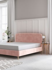 Pink Blush Opulent Velvet Matson Upholstered Bed Frame - Image 3 of 9