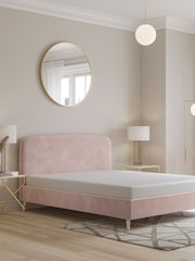 Pink Blush Opulent Velvet Matson Upholstered Bed Frame - Image 4 of 9