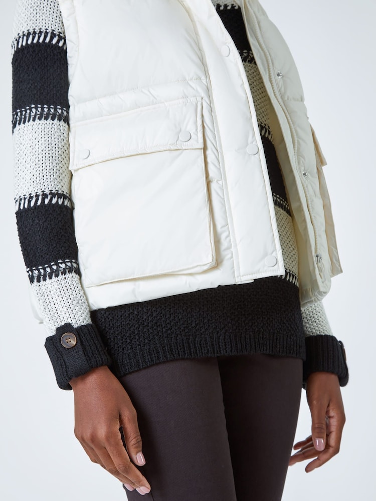 Roman White Pocket Detail Quilted Gilet - Image 5 of 5