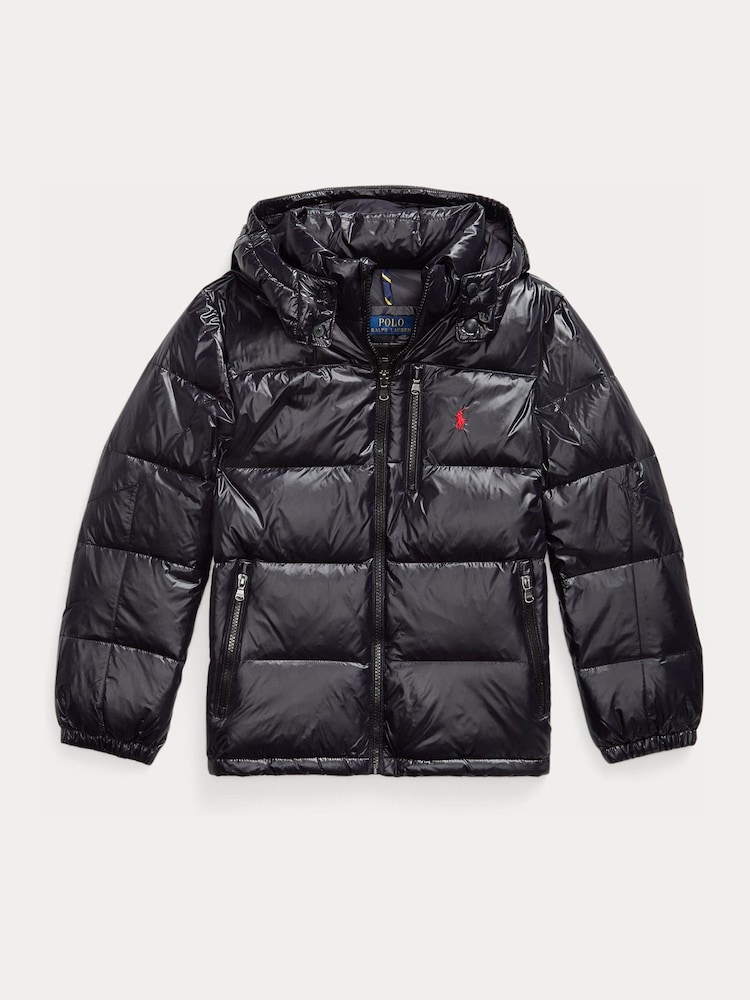 Polo Ralph Lauren Shin Black Down Puffer Jacket - Image 1 of 2 Polo Ralph Lauren Shin Black Down Puffer Jacket - Image 1 of 2
