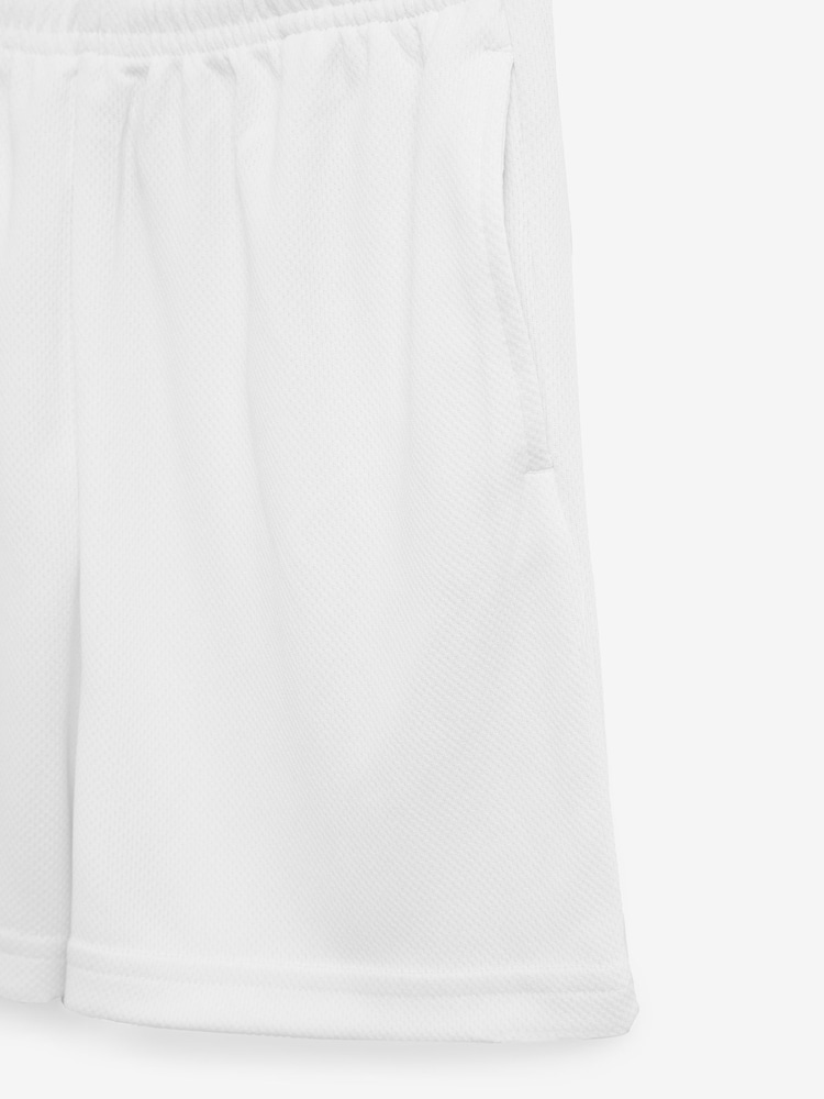 White Single Sports Shorts (3-16yrs) - Image 6 of 6