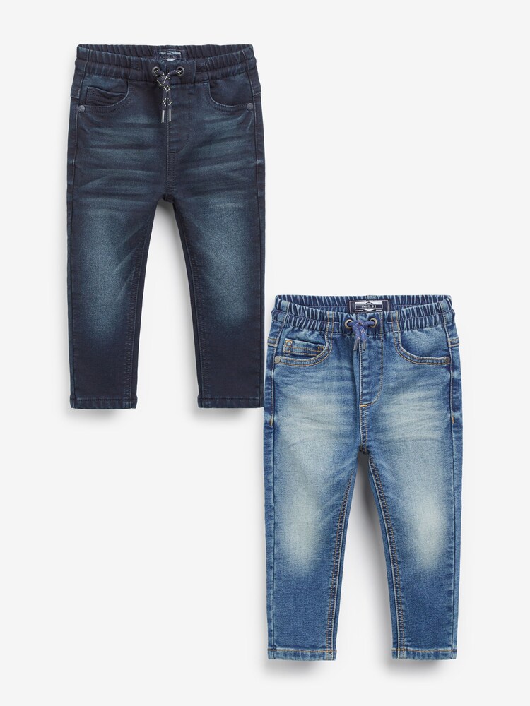 Dark/Mid Blue Denim Jogger Jeans 2 Pack (3mths-7yrs) - Image 1 of 5
