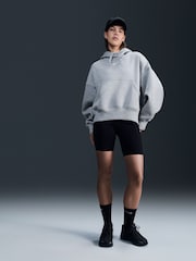Nike Dark Grey Heather Oversized Phoenix Fleece Over Mini Swoosh Pullover Hoodie - Image 1 of 6