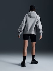 Nike Dark Grey Heather Oversized Phoenix Fleece Over Mini Swoosh Pullover Hoodie - Image 2 of 6