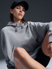 Nike Dark Grey Heather Oversized Phoenix Fleece Over Mini Swoosh Pullover Hoodie - Image 4 of 6