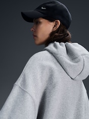 Nike Dark Grey Heather Oversized Phoenix Fleece Over Mini Swoosh Pullover Hoodie - Image 5 of 6