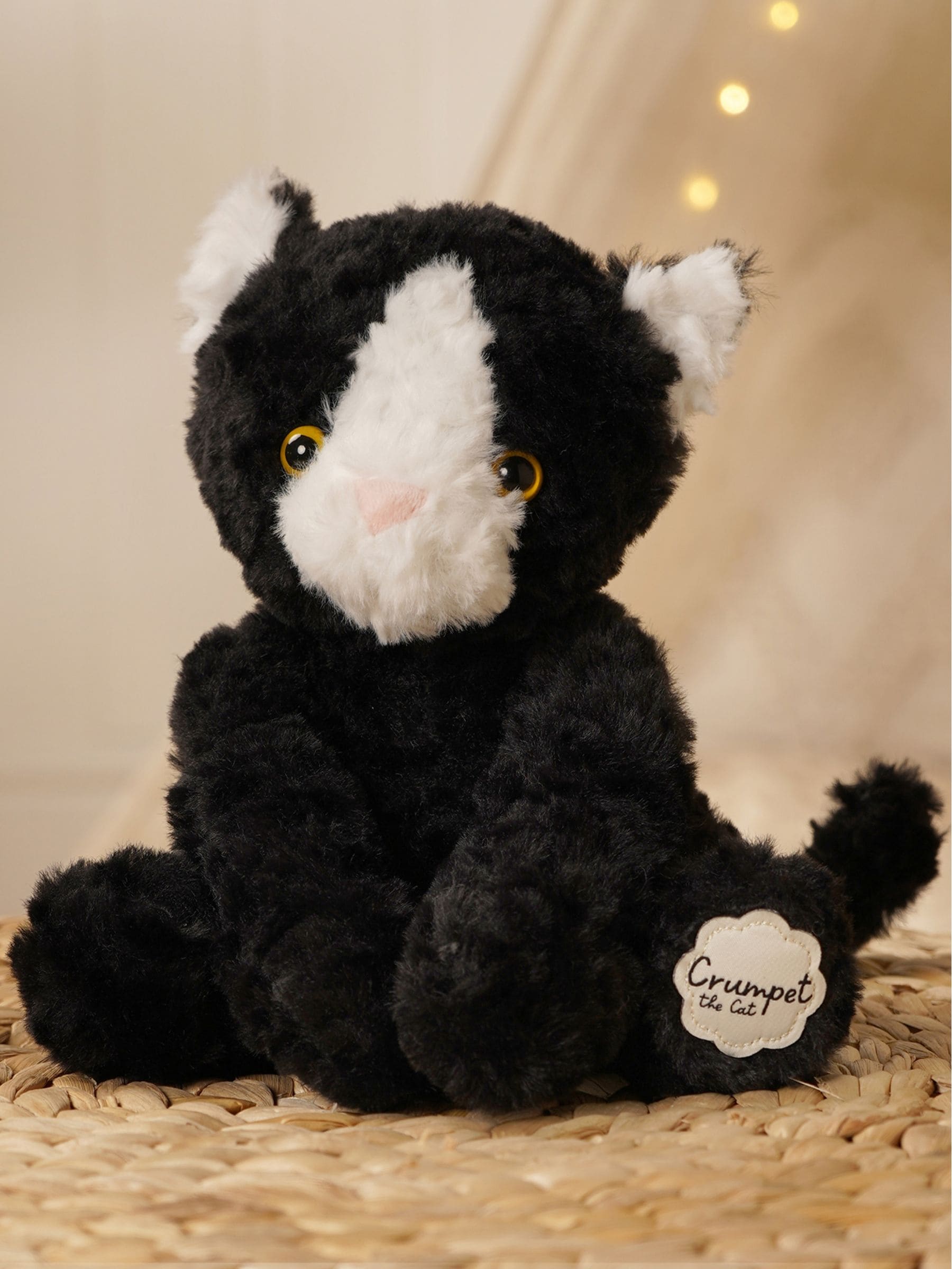 Softies Unisex Black/White Widdop Crumpet The Plush Cat