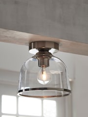 Brushed Chrome Gloucester 1 Light Flush Ceiling Light - Image 1 of 6