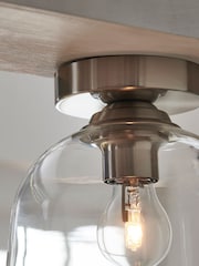 Brushed Chrome Gloucester 1 Light Flush Ceiling Light - Image 3 of 6