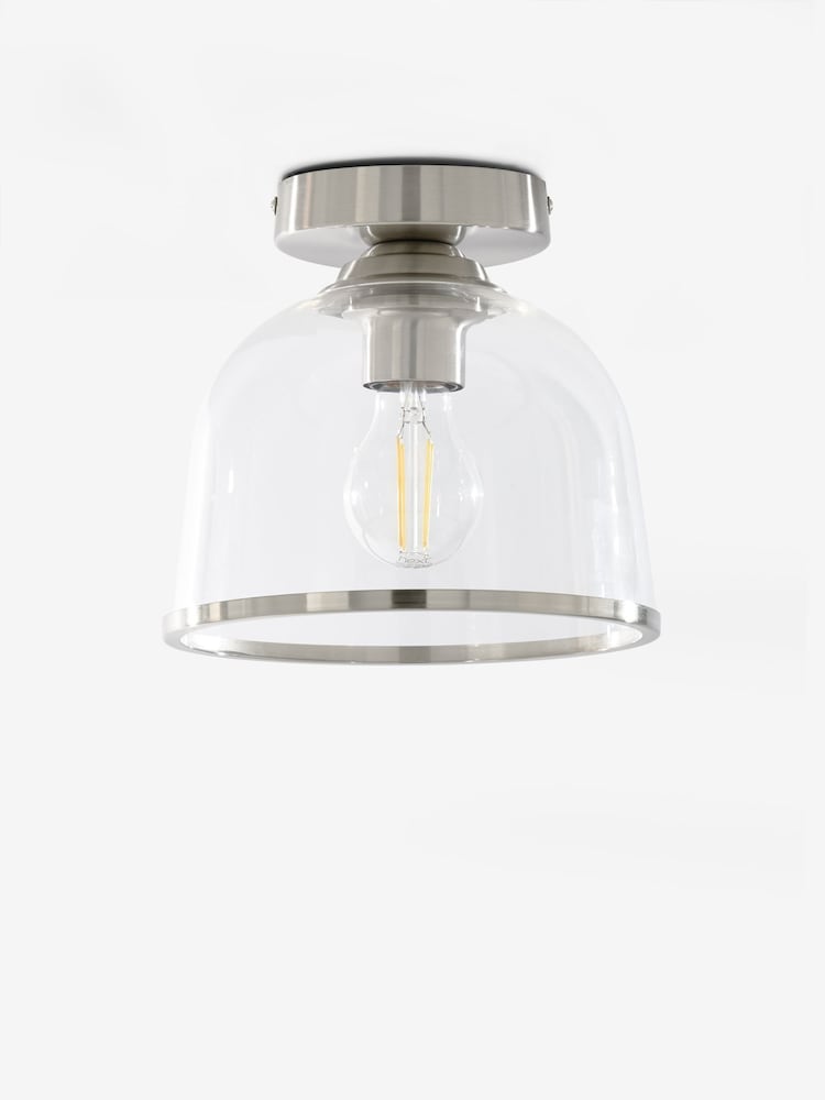Brushed Chrome Gloucester 1 Light Flush Ceiling Light - Image 6 of 6 Brushed Chrome Gloucester 1 Light Flush Ceiling Light - Image 6 of 6