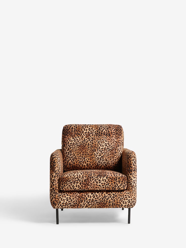 Rockett St George Leopard Love Velvet The Edie Accent Chair - Image 2 of 6