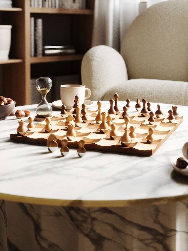 Umbra Walnut Wobble Chess Games Set - Image 1 of 5