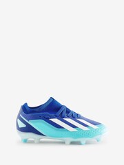adidas Blue/White Football Performance Kids X Crazyfast.3 Firm Ground Boots - Image 1 of 7