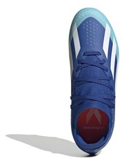 adidas Blue/White Football Performance Kids X Crazyfast.3 Firm Ground Boots - Image 5 of 7