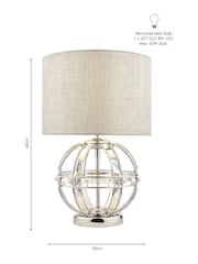 Laura Ashley Chrome Aidan Glass 3 Light Globe Table Lamp - Image 3 of 3