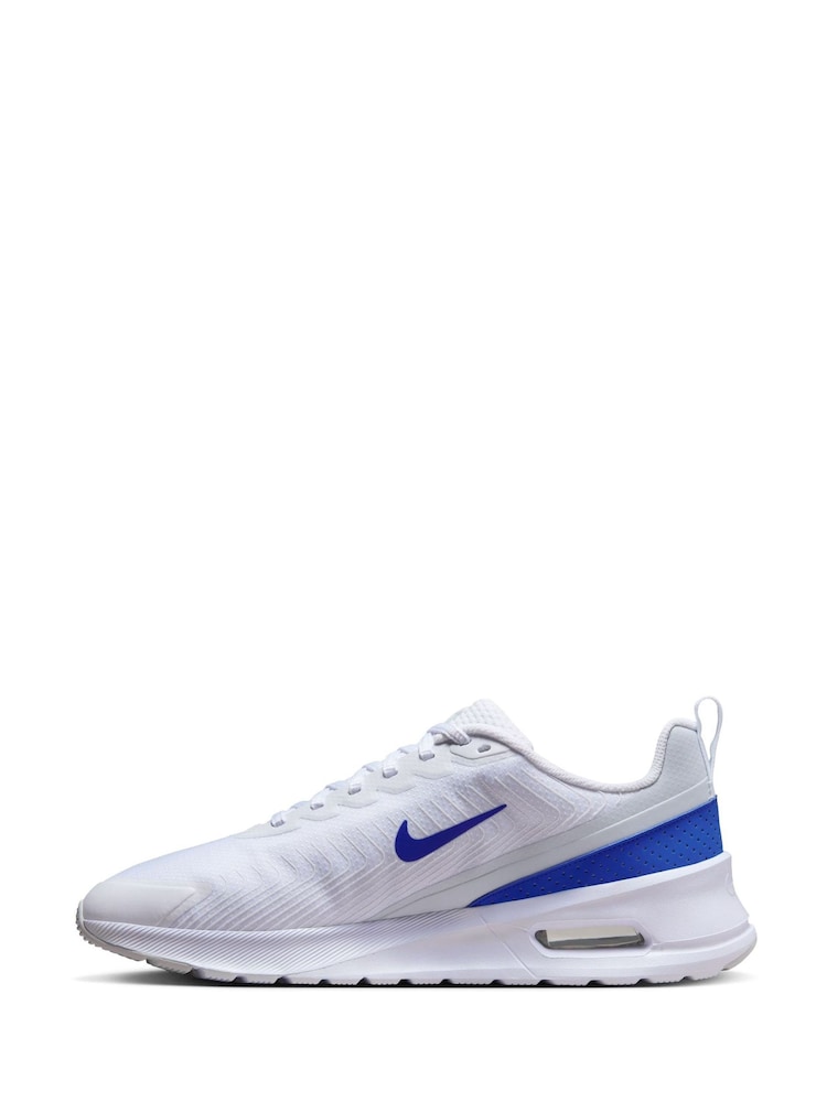 Nike White/Blue Air Max Nuaxis Trainers - Image 4 of 10