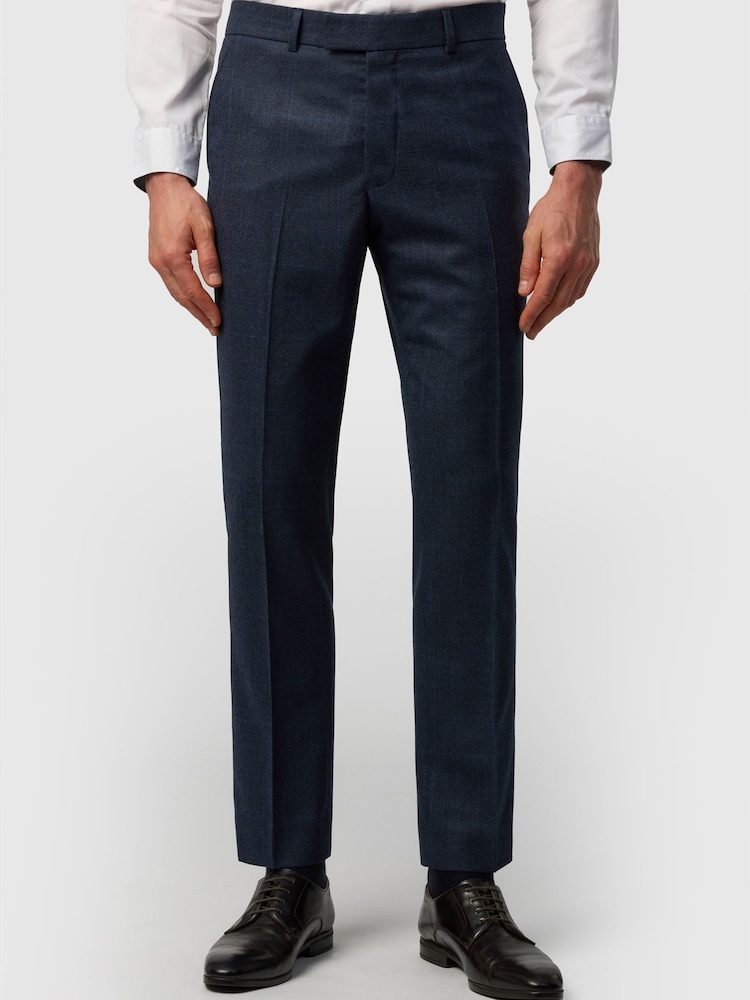 Ted Baker Tailoring Fit Navy Prince of Wales Check Trousers - 2의 이미지 1