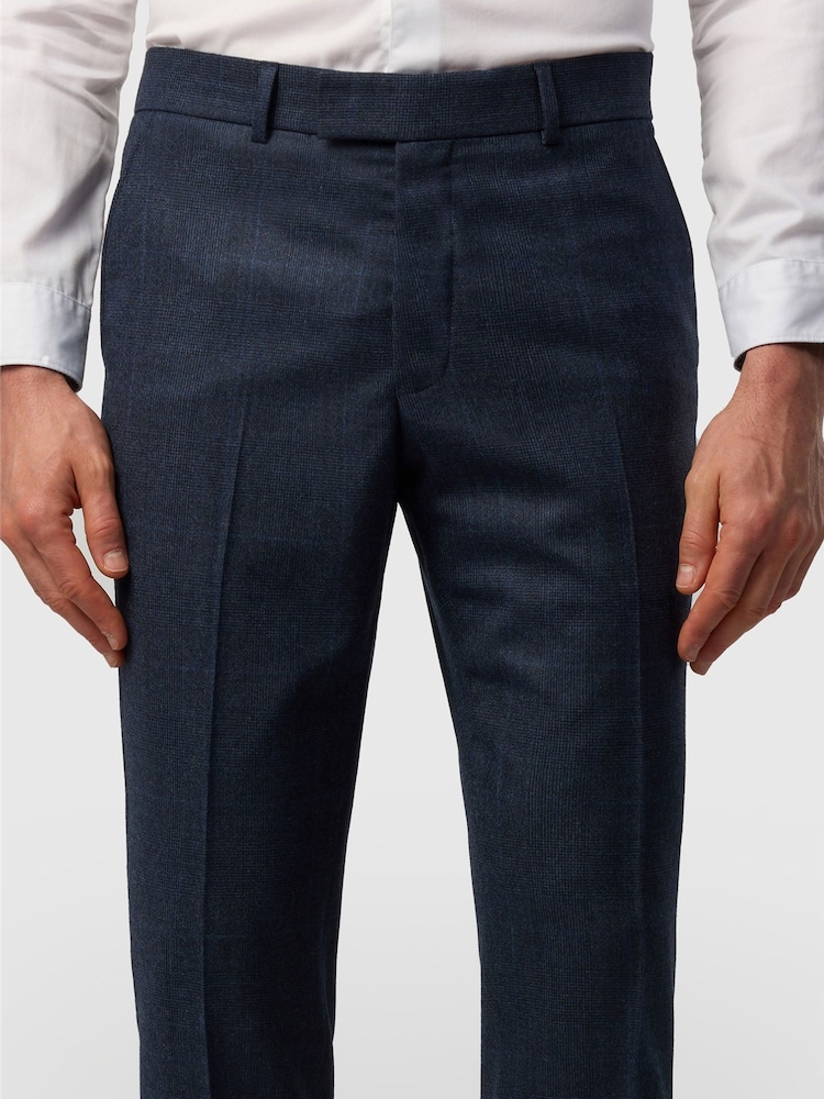 Ted Baker Tailoring Fit Navy Prince of Wales Check Trousers - 2의 이미지 2