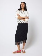 SCAMP & DUDE Cream Polka Dot Bolt Ultimate Sweatshirt - Image 3 of 5