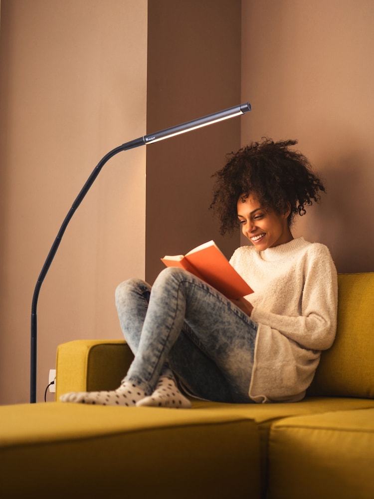 Daylight Company Black Electra Floor Task & Reading Lamp - Image 1 of 4