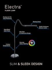 Daylight Company Black Electra Floor Task & Reading Lamp - Image 2 of 4