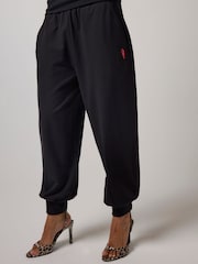 SCAMP & DUDE Black Cuffed Barrel Joggers - Image 1 of 4