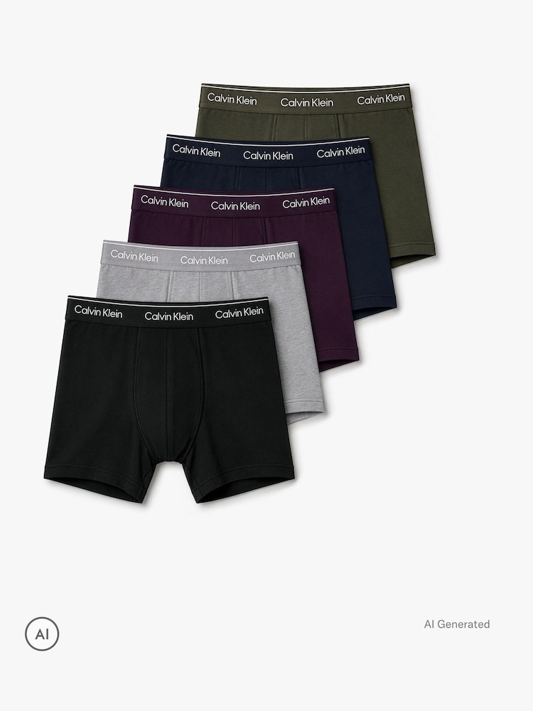 Calvin Klein Purple Icon Cotton Stretch Boxer Trunks Set - Image 1 of 6 Calvin Klein Purple Icon Cotton Stretch Boxer Trunks Set - Image 1 of 6