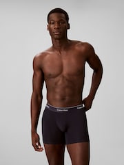 Calvin Klein Purple Icon Cotton Stretch Boxer Trunks Set - Image 2 of 6