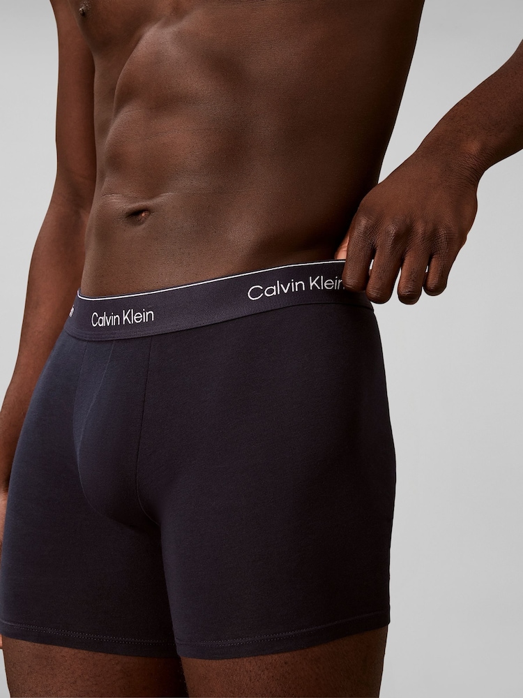 Calvin Klein Purple Icon Cotton Stretch Boxer Trunks Set - Image 6 of 6 Calvin Klein Purple Icon Cotton Stretch Boxer Trunks Set - Image 6 of 6
