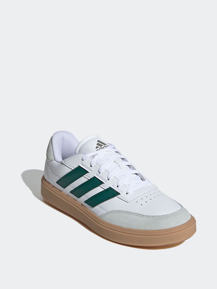 adidas White/Dark Green Courtblock Trainers - Image 2 of 6 adidas White/Dark Green Courtblock Trainers - Image 2 of 6