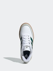 adidas White/Dark Green Courtblock Trainers - Image 3 of 6