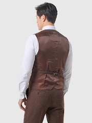Cavani Chestnut Brown Thomas Tweed Waistcoat - Image 2 of 2