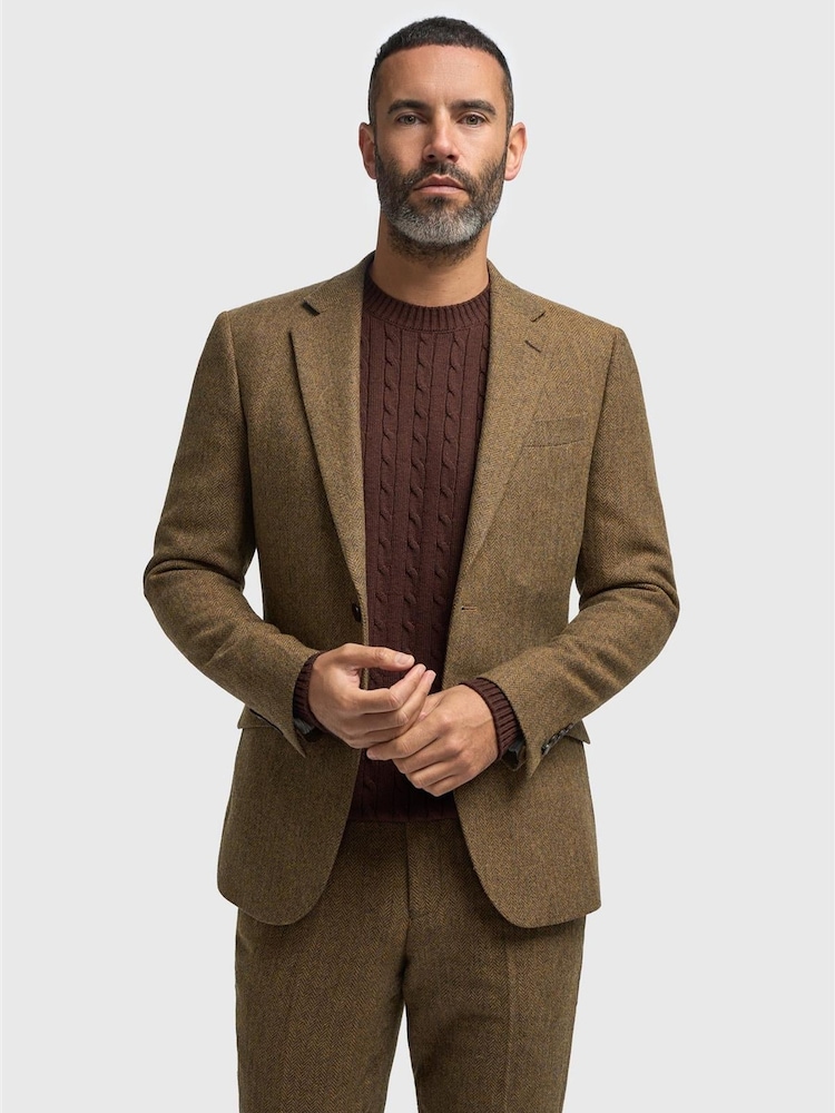 Коричневый - Cavani Thomas Tweed Suit Jacket - Изображение 1 3