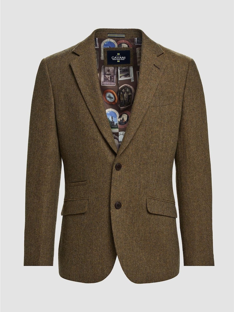 Коричневый - Cavani Thomas Tweed Suit Jacket - Изображение 3 3