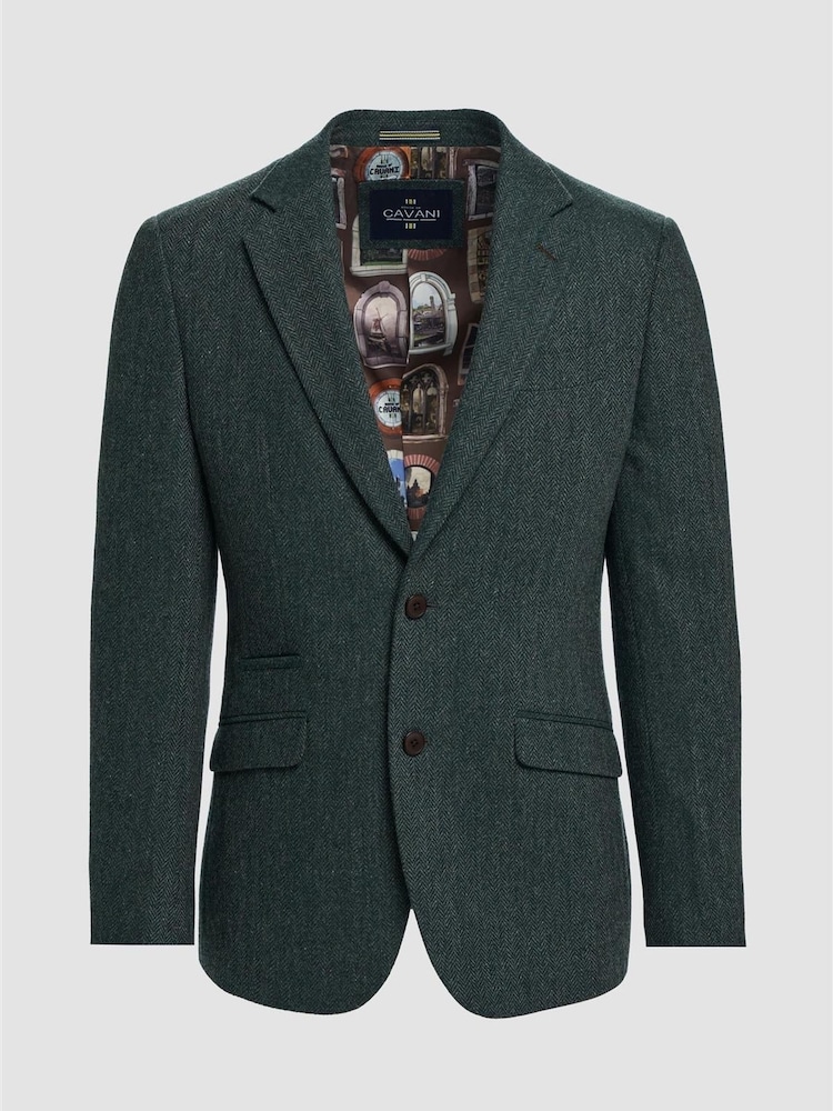 Зеленый - Cavani Thomas Tweed Suit Jacket - Изображение 2 5