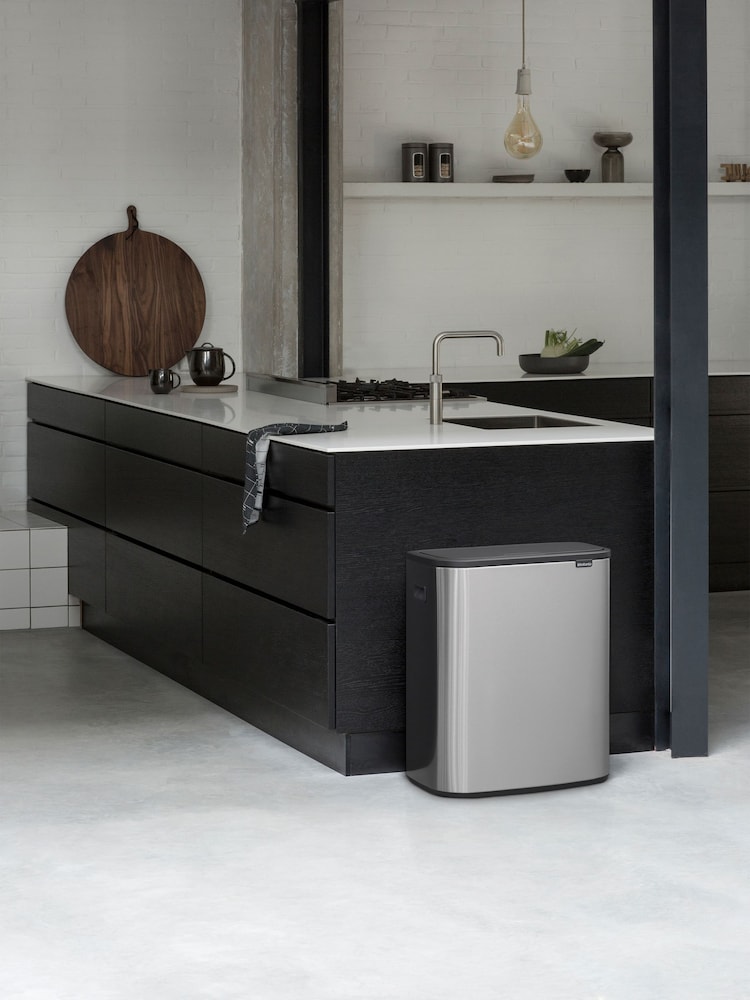 Brabantia Matt Steel Fingerprint Proof Bo Touch Double 30L Bin - Image 1 of 6