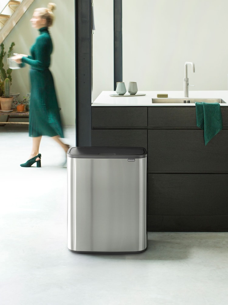 Brabantia Matt Steel Fingerprint Proof Bo Touch Double 30L Bin - Image 6 of 6