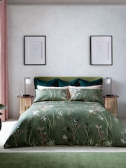Green Collection Luxe 300 Thread Count 100% Cotton Sateen Patterned Duvet Cover And Pillowcase Set - Image 1 of 5