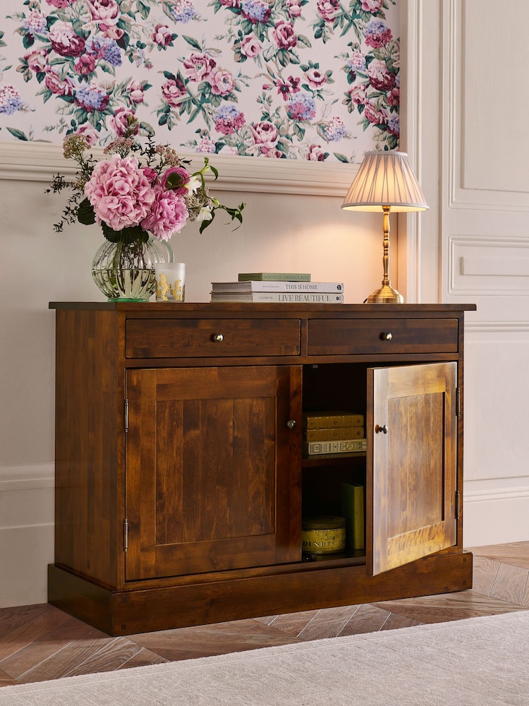 Laura Ashley Dark Chestnut Garrat 2 Door 2 Drawer Sideboard - Image 2 of 7