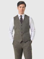 Cavani Sage Green Thomas Tweed Waistcoat - Image 1 of 3