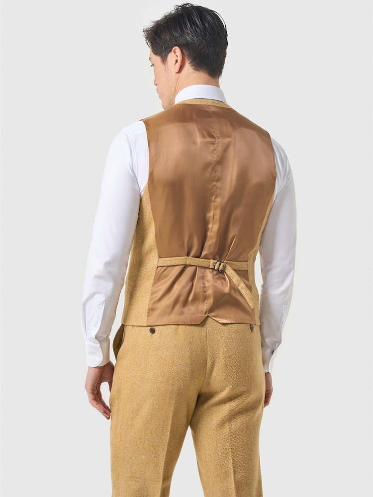 Cavani Yellow Thomas Tweed Waistcoat - Image 2 of 4 Cavani Yellow Thomas Tweed Waistcoat - Image 2 of 4