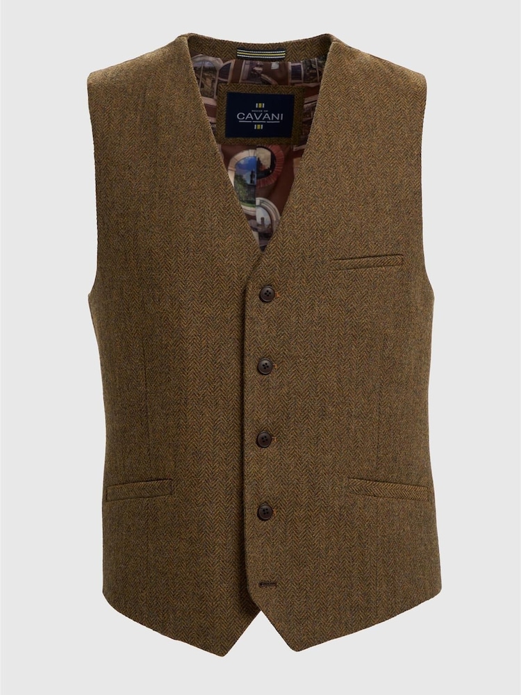 Cavani Brown Thomas Tweed Waistcoat - Image 3 of 3 Cavani Brown Thomas Tweed Waistcoat - Image 3 of 3
