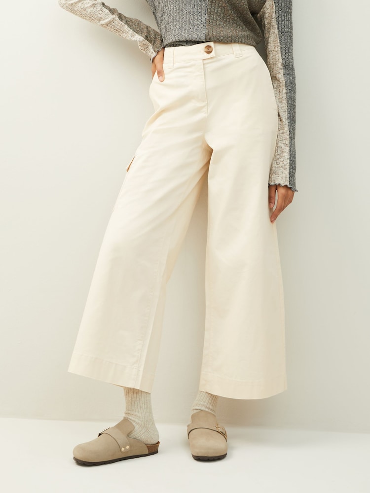 Stein/Natur - Cargo-Chinohose mit weitem Bein - Bild 2 von 5