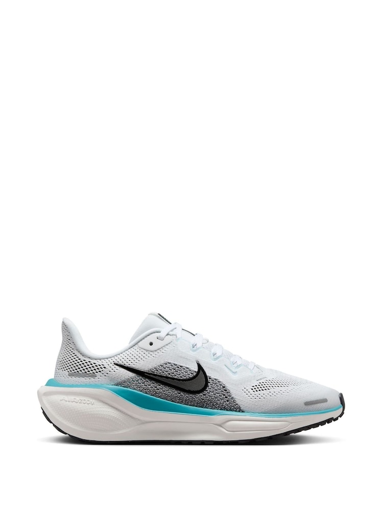 Nike White Air Zoom Pegasus 41 Road Running Trainers - Image 1 of 8