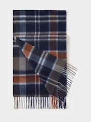أزرق مربعات - Osprey London The Skye Wool & Cashmere Blend Scarf - صورة 3 من 6