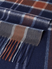 أزرق مربعات - Osprey London The Skye Wool & Cashmere Blend Scarf - صورة 5 من 6
